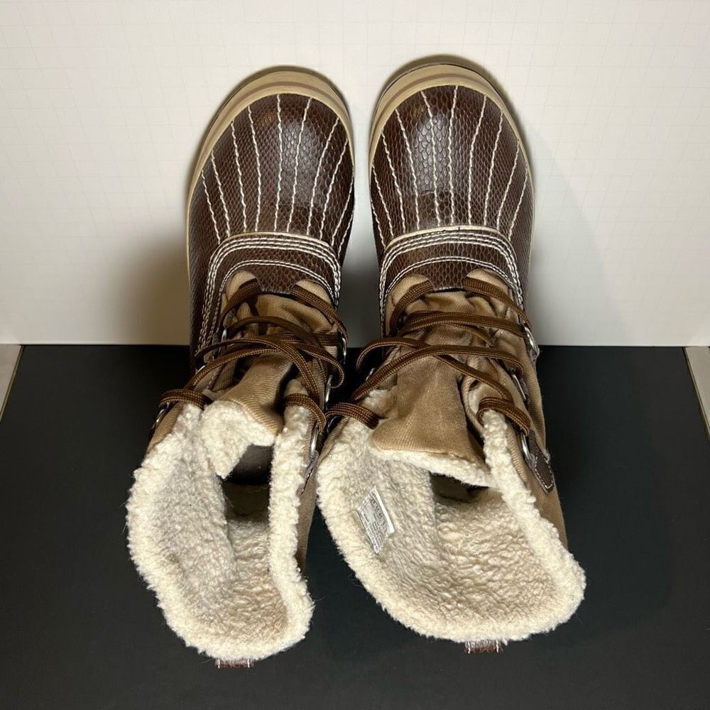 Womens SKECHERS Outdoor Faux Fur Lined Snakeskin Print Boots / Size 8 - Picture 5 of 10